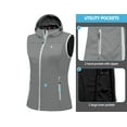 thumbnail image 5 of Little Donkey Andy Women's Lightweight Softshell Vest, Hooded Windproof Sleeveless Jacket for Golf Travel Hiking Running Gray XXL, 5 of 7