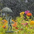 SPHET Umbrella Frog Garden Statue Animal Frog Figurine Sculptures for