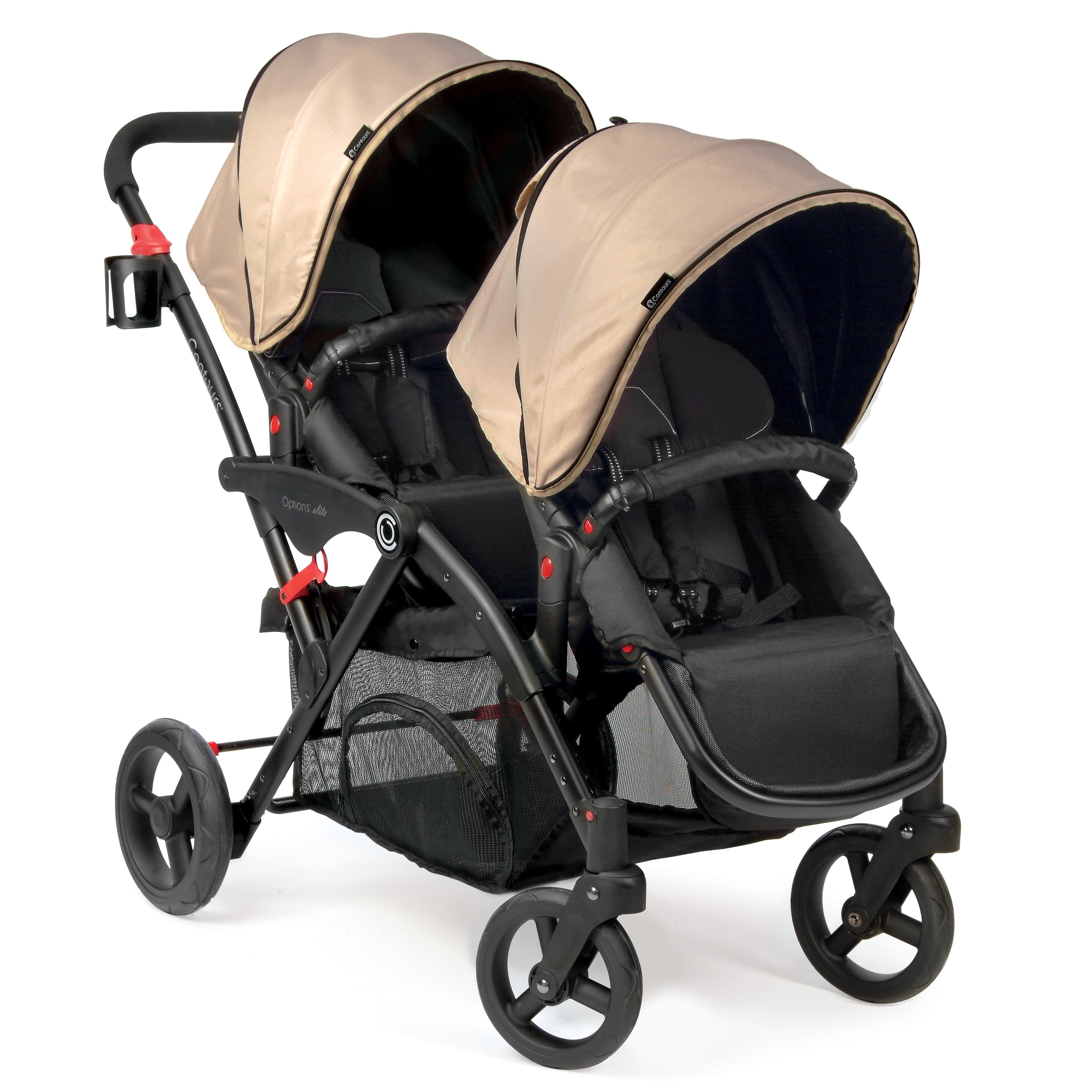 contours double stroller folded