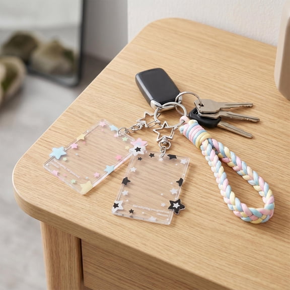 LITINKIMI Multi Acrylic Photo Card Holder Keychain, Scratch-Resistant, Versatile Display, 2Pcs