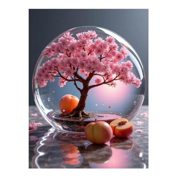 Diamond Art Kit for Adults, Blossom Sphere With Ripe Fruits Diamond Painting for Adults Beginners, 5D DIY Diamond Art Painting Kits, Colorful Diamond Painting Craft for Home Decor 12x16