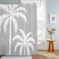thumbnail image 4 of Gray Palm Tree Shower Curtains for Bathroom, Coastal Tropical Summer Coconut Plants Waterproof Fabric Shower Curtain, Decorative Bathroom Curtain for Bathtub, 72"x72", No Hooks Included, 4 of 9