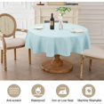 thumbnail image 2 of Textured Tablecloth Round 60 Inch Waterproof Spill-Proof Wipeable Table Cloth Wrinkle Free Circle Dining Table Cover for Birthday Farmhouse Outdoor Party Tablecloths up to 44'''' Dia Tables, 2 of 6