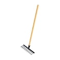 thumbnail image 2 of Almencla Garden Leaf Rake Wooden Handle Flower Bed Weeding Gathering Leaves Lawn Rake 10 Teeth 33x12x10cm, 2 of 8