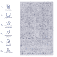 thumbnail image 3 of Naar Maval 2X3 Area Rug, Blue/Cream Oriental, Machine Washable Rugs for Living Room, Non-Slip, Non-Shedding and Foldable Rugs, 3 of 9