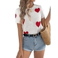 thumbnail image 2 of Short Sleeve Sweater for Women Tops Trendy Spring Summer 2025 Business Casual Outfits Knit Crewneck Shirt Blouses White XL, 2 of 7