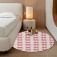 thumbnail image 2 of Pink Bow Round Area&nbsp;Rug 3.3ft Vintage Spring Retro Bow Plaid Linen Texture Farm Non-Slip&nbsp;Washable Circle Rugs Soft Felt Indoor Floor Mat for Bedroom Kitchen Living Room Bathroom, 2 of 9