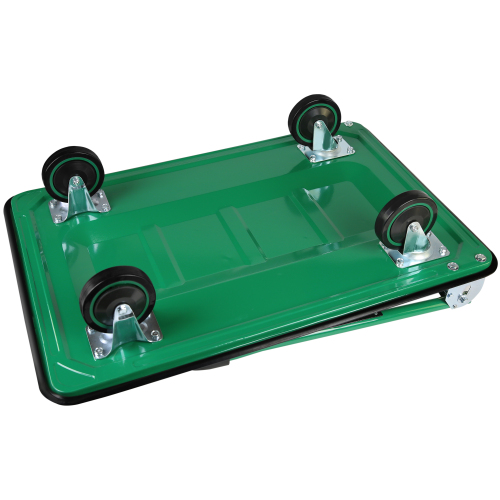POWANLI Foldable Platform Truck, Push Dolly 660 LBS Weight Capacity, 360 Rolling, Folding Hand Truck for Luggage, Travel, Office, House (Green & Black) (35.4" x 24" x 34.6")