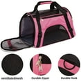 thumbnail image 5 of Pet Carrier Soft-Sided Carriers for Cat Carriers Dog Carrier for Small Medium Cats Dogs Puppies Pet Carrier Airline Approved up to 15 Lbs Cat Dog Pet Travel Carrier (Medium,Pink), 5 of 6