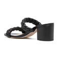 thumbnail image 4 of YDN Women Braided Two Straps Chunky Heel Slide Sandals Slip On Open Toe Low Heels Mules Shopping Party Dressy Shoes Size 7 Black, 4 of 4