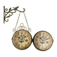 thumbnail image 1 of Relojes de pared de dos cara, reloj de Metal de Vintage con pilas, reloj de pared con estación circular, 2 colgante de reloj,, 1 of 8