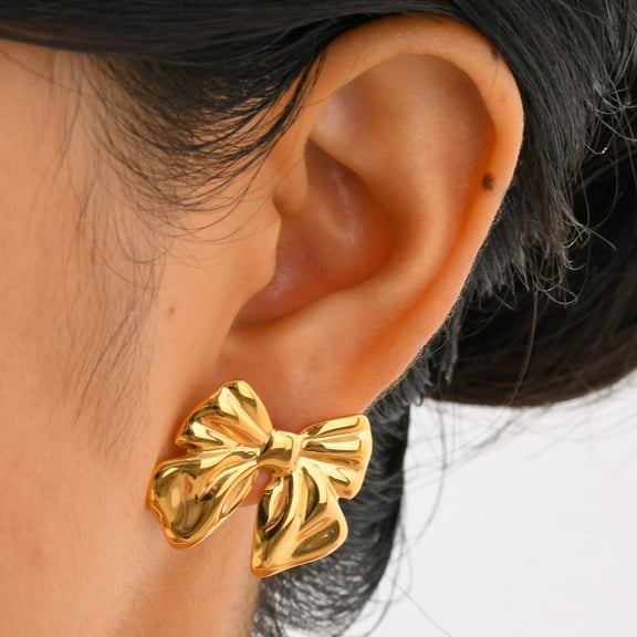 Gold Bow Earrings for Women Bow Stud Earrings Dainty Ribbon Earrings Small Bowknot Earrings Jewelry Birthday Christmas Gifts