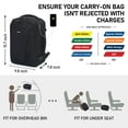 thumbnail image 5 of Travel Backpack Underseat Carry on Backpack Personal Item Travel Bag Airplane with 13 Pockets Carry on Luggage Water Bottle Holder USB Charging Port Casual Daypack for Women Men, 20L, Black, 5 of 9