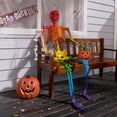 thumbnail image 2 of Esqueleto de Halloween JOYIN, 175 cm, arcoíris, plegable para exteriores, 2 of 9