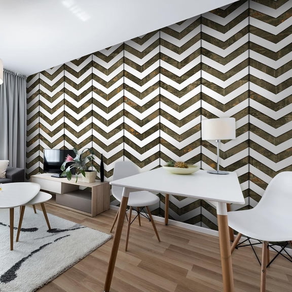 Repeating Wallpaper Roll - Chocolate Waves - 32.8'L x 19.7"W