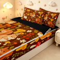thumbnail image 3 of Homewish Wild Exotic Mushrooms Zipper Twin Comforter Sets with Fitted Sheet and 2 Pillowcases,Cartoon Squirrel Animals Zipper Bedding Set,Brown,Black Reversible,4pcs, 3 of 8