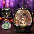 thumbnail image 2 of Halloween Snow Globe with Skeleton Owl Pumpkin, Musical Halloween Decorations Indoor for Home Lighted Skeleton Snow Globe with Timer Swirling Glitter, USB or Battery Operated, 2 of 14