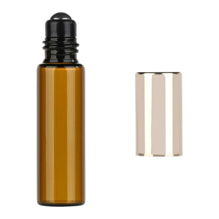 Botellas roll on aceites esenciales 3ml - 5 Envases de vidrio ámbar  rellenable para aromaterapia, perfumes o masajes