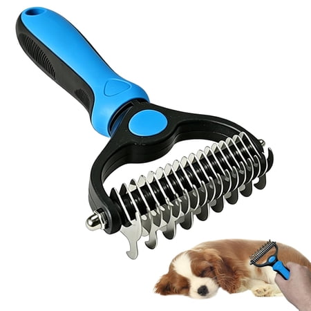 ACDANC Deshedding Dog Brush Double Sided Undercoat Rake Pet Detangling Comb for Dogs and Cats Pet Pro Grooming Tool for Tangles Knots Long Fur Dog Grooming Brush