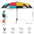 thumbnail image 3 of FORMRS Travel Umbrella Folding Auto Open Close Windproof Rain UV Protection, Blue Checkered Pattern, 3 of 8
