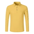thumbnail image 4 of Linen Polo Shirts for Men Casual Long Sleeve Collared Relaxed Fit Golf Shirts Work Shirt Beach Shirt, 4 of 5