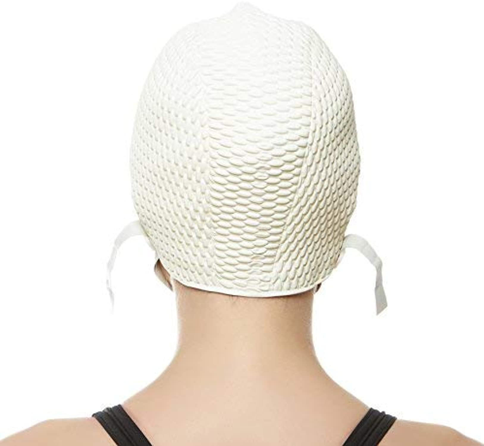 Pompotops White Fabric Swim Cap, High Elasticity Swimming Cap Keeps Hair  Clean Breathable Fit Both Long Hair Short Hair, Swim Caps Woman Girls Men