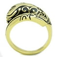 thumbnail image 2 of IP Gold(Ion Plating) Stainless Steel Ring with Epoxy in Jet for Women Jet Stone Color Style TK1713 Size 8, 2 of 3