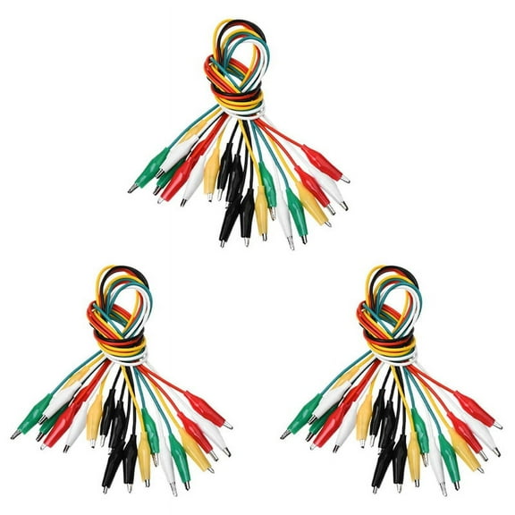 30Pcs 5-Colors Double Ended Alligator Clips Test Lead Jumper Wire 50cm,30 x Clip Test Cable,as the picture shows