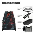 thumbnail image 4 of Yiaed Red Moon Shark Sailboat Print School Backpack College Backpack Daypacks for Students High School Spacious and Durable Daypack for Work and Travel-One Size, 4 of 6