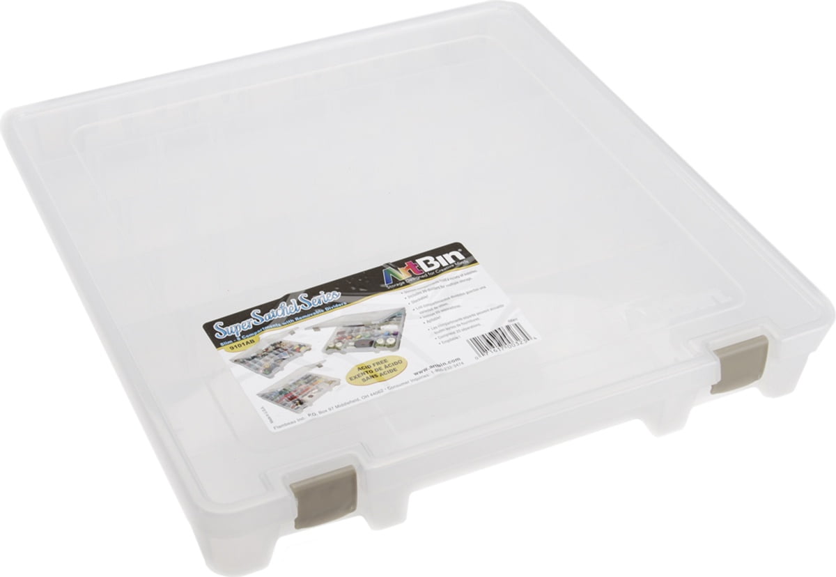 ArtBin, Slim, Removable Dividers, 8 Fixed Dividers, 20 Removable Dividers, Clear, Scrapbook Storage Case, 1Piece, 9101AB
