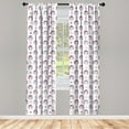 thumbnail image 3 of Ambesonne Hedgehog Curtains, Colorful Spiky Animal, Pair of 28"x84", Pink Lilac Black, 3 of 5