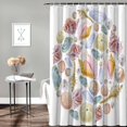 thumbnail image 4 of Shower Curtain Ocean Shell Shower Curtains for Bathroom Decor Marine Life Shower Curtain Sets with Hooks Waterproof Fabric Bath Curtain Standard 72" X 72", 4 of 6