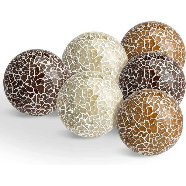 6 Piezas Bolas de Esfera de Mosaico Bolas de Vidrio de Mosaico Decorativas Esfera de Mesa de Orbes Decorativos para Decoración de Sala Bolas de Centro de Mesa para Tazones Floreros Comedor