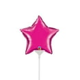thumbnail image 2 of 4 inch Mini Star - Magenta (Air-Fill Only) Foil Mylar Balloon - Party Supplies Decorations, 2 of 2