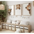 thumbnail image 3 of Bear Nursery Wall Art Decor Kids Canvas Poster Baby Boy Nursery Wall Decor Woodland Animal Pictures Teddy Peeking Bear Prints Cute Brown Painting Neutral Artwork Bedroom Set of 3, 3 of 6