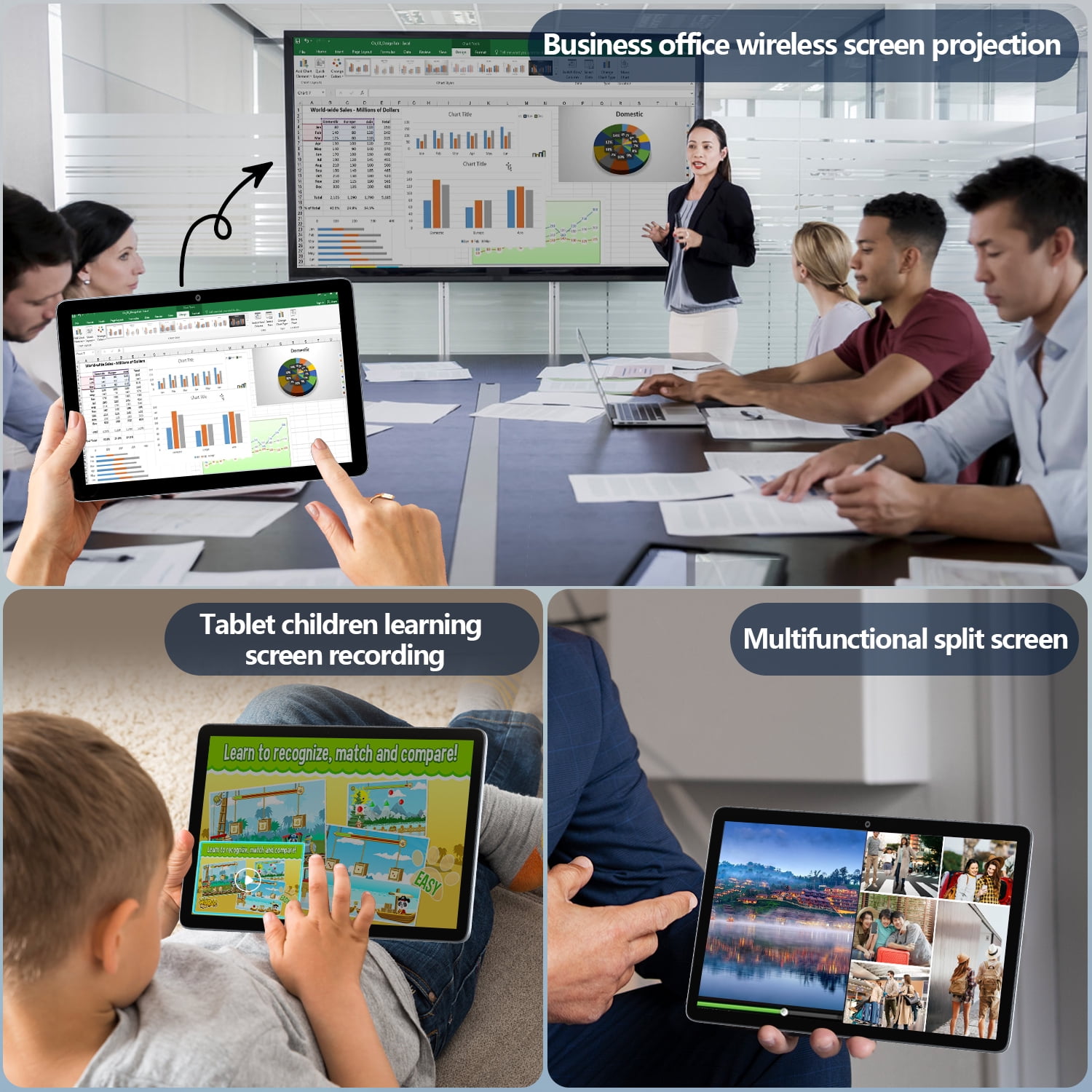 Hot Pepper Android Tablet, Tablets Android 12 6GB RAM+128GB ROM Support 1 TB Expand,1200*1920 IPS Tablet with 8MP+13MP Camera,Bluetooth 5.0,GPS,Parental Control