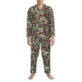 thumbnail image 3 of Sikiie Alcohol Bottles Mens Pajama Set, Soft Warm Long Sleeve Sleepwear, Cozy Button-Down Pjs for Men-Large, 3 of 7