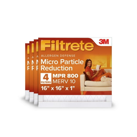 Filtrete 16x16x1, MERV 10, Micro Particle Reduction HVAC Furnace Air Filter, 800 MPR