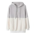 thumbnail image 1 of WEAIXIMIUNG Maternity Sweatshirts Women's Lined Winter Coat Mid Length Solid Color Hooded Jacket, 1 of 3