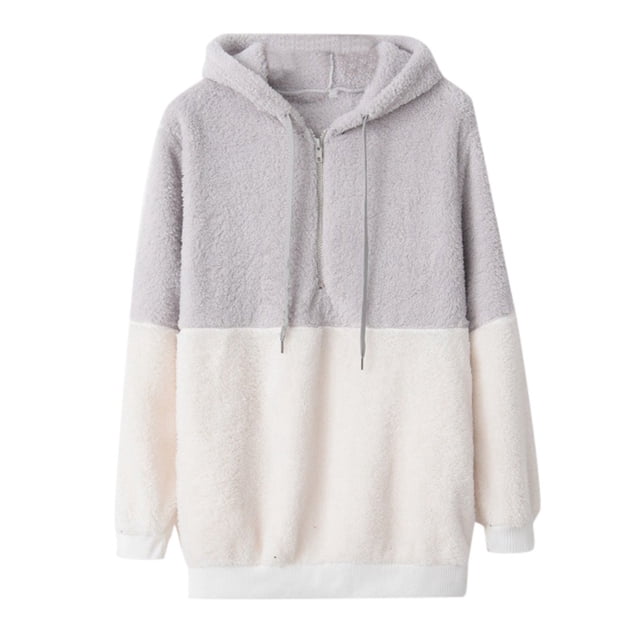 WEAIXIMIUNG Maternity Sweatshirts Women's Lined Winter Coat Mid Length Solid Color Hooded Jacket