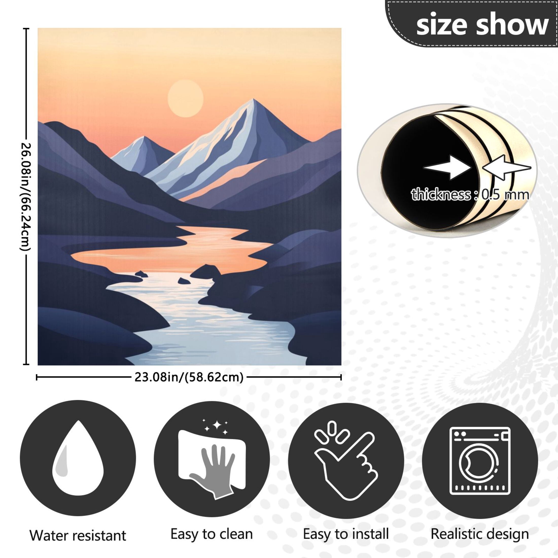 Dishwasher Magnetic Sticker 23x26 Inch Refrigerator Magnetic Sticker Washing Machine Magnetic Sticker Kitchen Panel Magnetic Sticker Home Decor Beautiful River Sunset