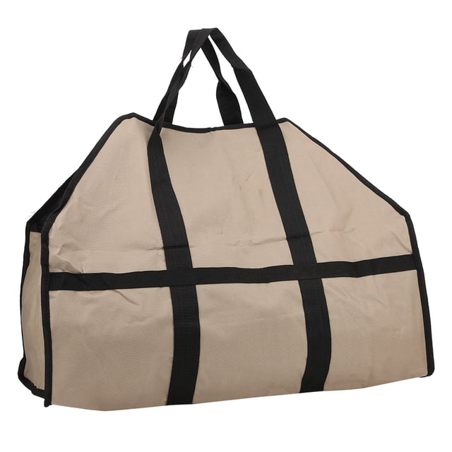 YM-Bolsa portadora de leña de tela Oxford, bolso de transporte para almacenamiento de carbón y madera de gran capacidad, color caqui