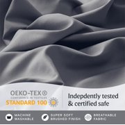LuxClub 3 Piece Twin XL Sheet Set, Deep Pocket Cooling Bed Sheets, Silky Soft Hotel Quality Bedding with Pillowcase, Flat & Fitted Sheets - Silver