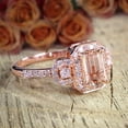 thumbnail image 3 of Limited Time Sale 1.25 Carat Morganite (emerald cut Morganite) Diamond Engagement Ring 10k Rose Gold, 3 of 4