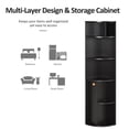 thumbnail image 4 of HOMCOM 5-Tier Corner Bookcase, Bookshelf with Compartments Door Cabinet, 4 of 10