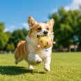 thumbnail image 5 of AuroraX Dog Toys for Small Dogs Balls Soft Dog Toy for Fetch Squeaky Interactive Colorful Durable Dog Toys for Outdoor Play Yellow National Dog Day International Cat Day, 5 of 7