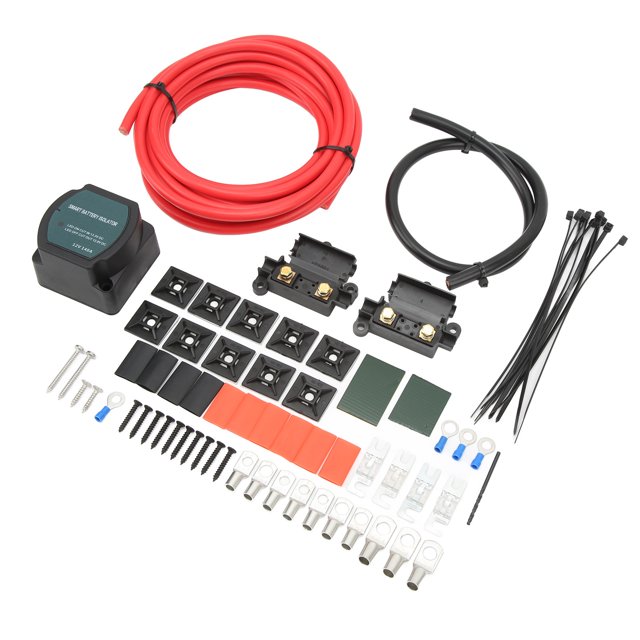 Aislador dividido de relé de batería dual, kit de aislador de batería dual de 12 V 140 amperios Kit de relé sensible al voltaje Integración perfecta