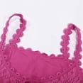 thumbnail image 6 of Women's Casual Lace Trimmed U Neck Sleeveless Loose Fit Tank Tennis Top for Everyday Leisure Pure Color Summer Camisole Comfortable Stretchy Blouse Hot Pink S, 6 of 7