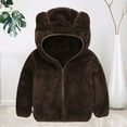 thumbnail image 5 of Toddler Girls Boys Fleece Hoody Jacket Zip Up Bear Ears Coat Warm Fluffy Winter Outwear, 5 of 8