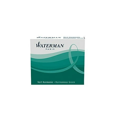 Waterman Mini International Cartridges for Fountain Pens, Harmonious Green, Box of 6